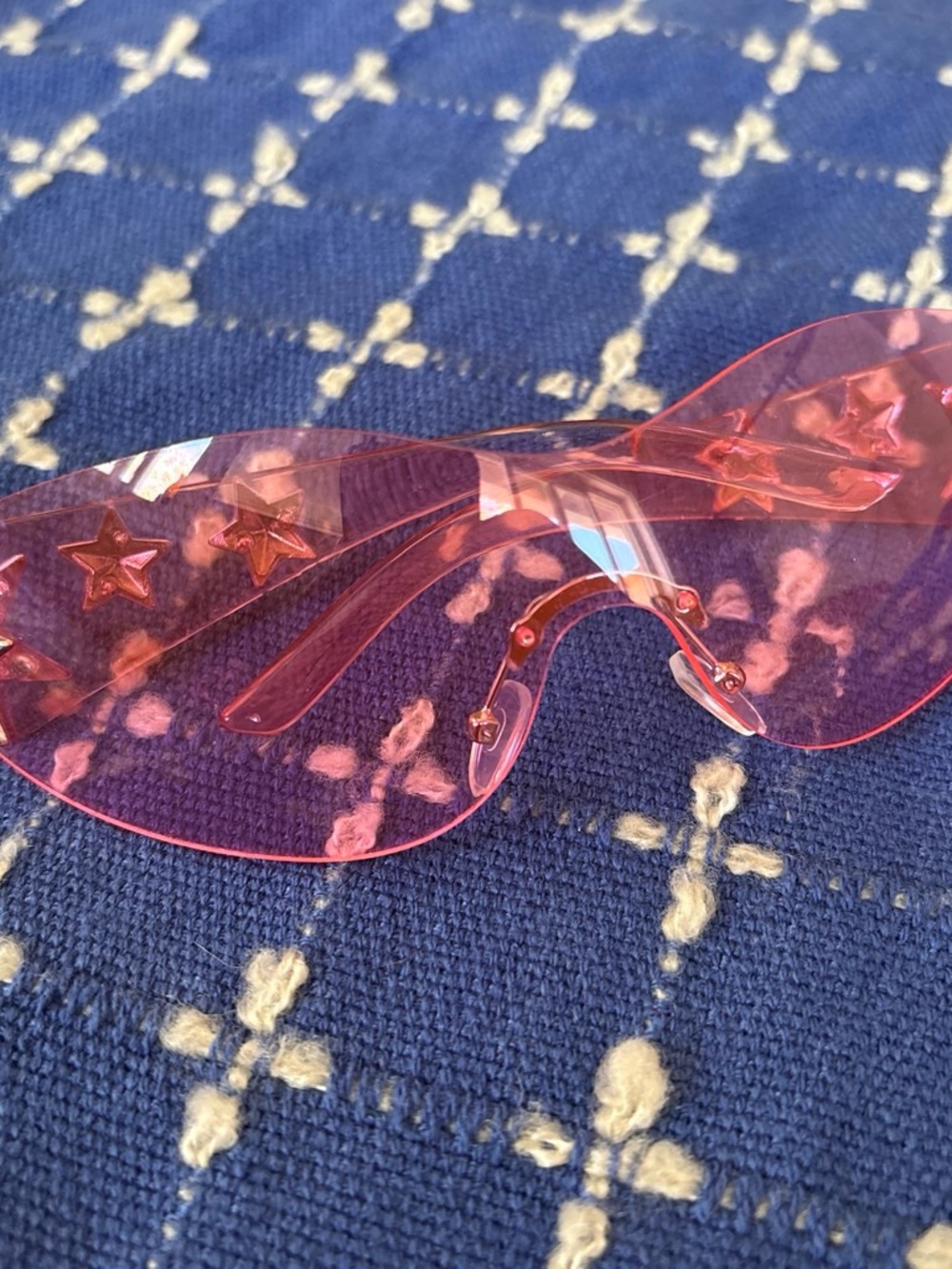 Pink Star Accent Women's Shield Sunglasses